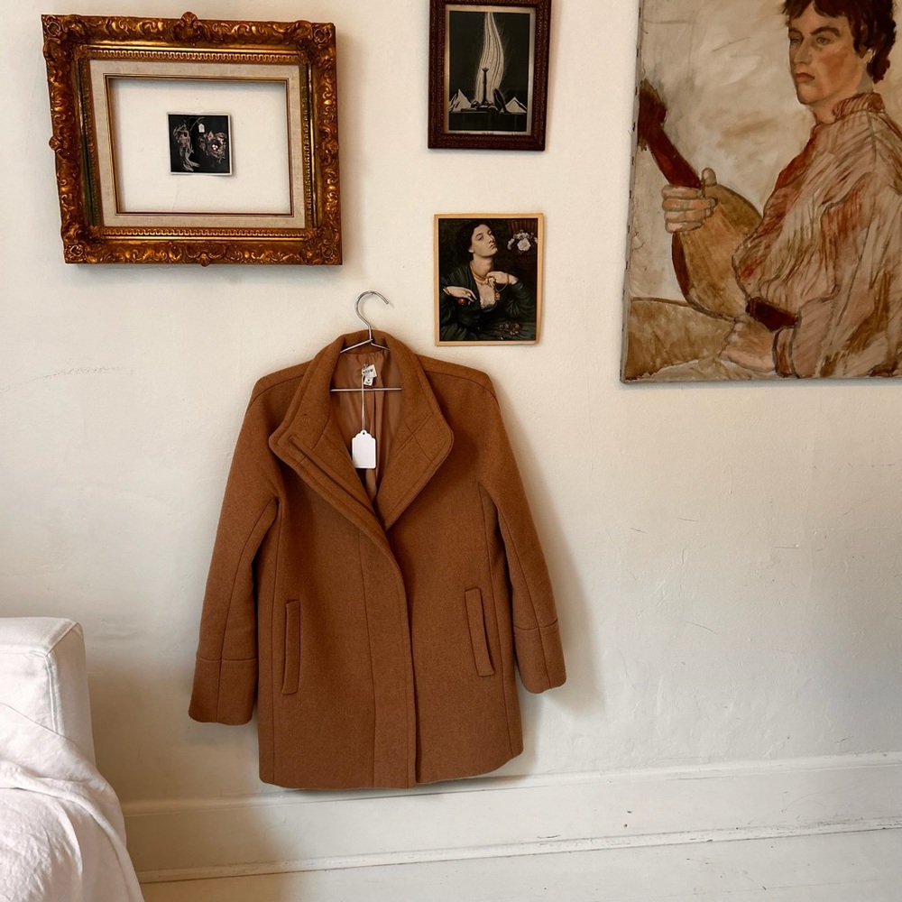 J.crew wool long blazer trench peacoat Tan Women's Coat jacket  - staple !